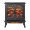 3D Flame Electric Infrared Quartz Fireplace Stove With Remote Control - Antique Black - Image 6