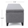 Contemporary Storage Ottoman Bench With Polyester Upholstery - Gray - Image 4