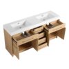 72" Freestanding Bathroom Vanity With Double Resin Sink Plywood Construction - Oak - Image 13