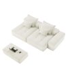Modern Oversized Modular Sectional Sofa With 2 Chaise Lounge And 2 Armrest, Sparkling Chenille Fabric Soft Cushion Sofa With 4 Pillows, 4 Pieces Diy Combination Tufted Sofa, No Assembly Required - Beige - Image 19