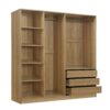 Doorless Storage Wardrobe For Dedroom With Shelves And 3 Drawers - Nature - Image 5