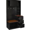 Modern Entryway Bench With Coat Rack, 3 Shelves And Drawers, 3 Sturdy Hooks, Wide Hall Tree With Storage Bench For Hallway - Black - Image 10