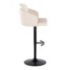 Dahlia - Contemporary Adjustable Barstool With Swivel With Rounded T Footrest (Set of 2) - Black / Cream - Image 3