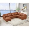Dillon - Leather Left Chaise Sectional - Brown - Image 2