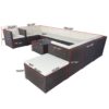 11 Piece Patio Wicker Conversation Set, 10 Seater Patio Sectional Set With 3 Storage Box Under Seat - Brown / White - Image 15