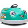 Bumper Car For Kids, 12V Dual Drive 1-6 Years Old Children's Electric Car With Pushrod Dinner Plate USB Bt Music Rocking Horse Mode Anti-Collision Bumper Ride On Car - Green - Image 4