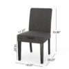 Contemporary Fabric Dining Chair With Upholstered Seating And Tapered Legs - Charcoal - Image 4