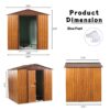 Metal Storage Shed Appealing Horizontal Siding In Woodgrain With Coffee Trim To Complement - Light Brown - Image 9