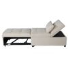 Versatile Folding Ottoman Sofa Bed Wood Multifunctional Space Saver - Beige - Image 13
