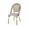 French Bistro Chair Set Outdoor Cafe Style - White / Gray - Image 6