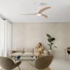 Ceiling Fan, Solid Wood Blades Ceiling Fan With Light With Remote Control, Noiseless Reversible Motor, 6 Speed, 3 Color, For Patio Living Room, Bedroom, Indoor - Matte White - Image 7