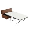 Twin Size Folding Ottoman Sleeper Bed With Mattress Convertible Guest Bed - Brown - Image 16