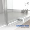 Frameless Shower Door, Double Sliding Shower Door, Clear Tempered Glass Shower Enclosure With Square Rail, Double Side Easy Clean Coat, Finished With Buffer - Brushed Nickel - Image 11