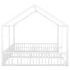 Metal Twin Size House Platform Beds 2 Shared Beds - Antique White - Image 9