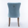 Nikki - Modern, High-End Tufted Solid Wood Contemporary Velvet Upholstered Dining Chair With Wood Legs Nailhead Trim (Set of 2) - Light Blue - Image 6