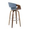 Curvini - Mid-Century Modern Barstool (Set of 2) - Walnut / Blue - Image 4