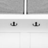 Hall Tree With 6 Hooks And Hinged Lid, Coat Hanger, Entryway Bench, Storage Bench, 3 In 1 Design, For Entrance, Hallway - White - Image 13