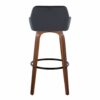 Daniella - Contemporary Fixed Height Barstool With Swivel And Round Footrest (Set of 2) - Walnut / Black - Image 5