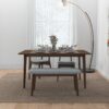 Carlos-Upholstered Solid Wood Bench - Gray - Image 11