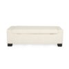 Elegant Ottoman Bench With Textured Fabric, Hinged Lid For Seating And Storage - White - Image 14