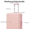Set 3 Pieces 20" / 24" / 28" Abs Spinner Wheel Luggage, Matching Color, With Combination Lock - Pink - Image 9