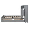 Queen Size Bed With All In One Cabinet, Shelf And Sockets - Gray - Image 2