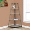 Bookshelf, Bookcase, Etagere, Corner, 4 Tier, Office, Versatile Placement - Taupe - Image 2