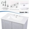 Vintage Style 30" Bathroom Vanity With Sink, Multi Functional Storage, Soft Closing Door - Gray - Image 5