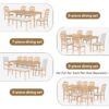 Topmax - 6 Piece Vintage Traditional Extendable Dining Table Set With Removable Leaf, Upholstered Dining Bench And 4 Chairs For 6 - Natural - Image 5