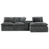 Cloud Sectional Sofa Upholstered Sofa Couch With Double-Layer Cushion And Side Pockets, Free Combined Sectional Sofa Full Compressed Sofa For Living Room - Gray - Image 14