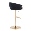 Claire - Contemporary / Glam Adjustable Bar Stool (Set of 2) - Gold / Black - Image 4