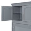 Queen Size Murphy Modern Bed With Top Cabinets For Space Saving And Comfort - Gray - Image 8
