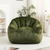 Beanbag Chair, Beanbag Sofa Chair With Armrests Stuffed High Density Foam, Lazy Sofa Comfy Chairs Beanbag Chair For Adults In Living Room, Bedroom Reading - Green - Image 4