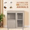 Guinea Pig Cages, 4 Tier Hamster Cage Wood With Storage Cabinet, House For Rat Ch" illa, Openable Top, Acrylic Windows, Living World Deluxe Habitat X-Large - Beige - Image 6