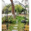 Metal Garden Arch Assemble Freely With 8 Styles Garden Arbor Trellis Climbing Plants Support Rose Arch - Black - Image 15