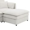 Chenille Modular Sectional Sofa, U Shaped Cloud Couch Set With Double Cushions, 6 Seat Sleeper Sofa Bed With Ottomans, Oversized Indoor Furniture - Cream - Image 8