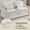 Cozy Upholstered Loveseat Sofa Oversized Comfy Comfy Cloud Sofa Double Cushion Loveseat Sofa Plush Cushion Sofa Couch For Living Room - Beige - Image 4