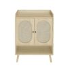 2 Door Shoe Rack, Freestanding, Modern Shoe Storage Cabinet, For Entryway - Natural - Image 8