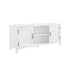 Classic Grooved Door TV Stand For Tvs Up To 65" - White