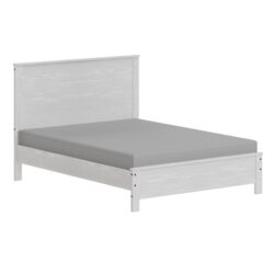 Albany - Full Bed Frame With Headboard, Modern Rustic Design - White