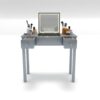 Vanity Table With LED Lights, Flip-Top Mirror And 2 Drawers, Jewelry Storage - Sleek Gray - Image 21