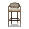 Americana - Mid-Century Modern Cane Back Bar Stool - Taupe Beige - Image 2