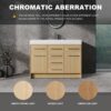 Original 48" Freestanding Bathroom Vanity With Resin Sink Soft Closing Doors And Drawers Plywood Construction - Oak - Image 7
