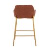 Daniella - Contemporary / Glam Fixed Height Counter Stool (Set of 2) - Gold / Camel - Image 5
