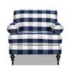 Alana Lawson - Accent Arm Chair Casters - Blue Lattice - Image 5