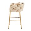 Modern Counter Stools (Set of 2) Counter Stools With Iron Frame, Soft Back And Cushion, Footrest, Suitable For Kitchen - Beige - Image 7