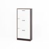 Modern Freestanding Shoe Storage Cabinet With 3 Flip Drawers - White / Walnut - Image 3