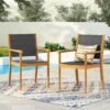 Cordoba - Dining Chair Set With Acacia Wood Frame And Textilen Upholstery (Set of 2) - Teak - Image 14