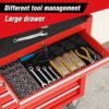 Rolling Tool Chest With 7 Drawer Tool Box With Wheels Multifunctional Tool Cart Mechanic Tool Storage Cabinet For Garage, Warehouse, Workshop, Repair Shop - Red - Image 5