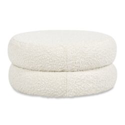 Homary - Floor Cushion Footrest Ottoman - Ivory White